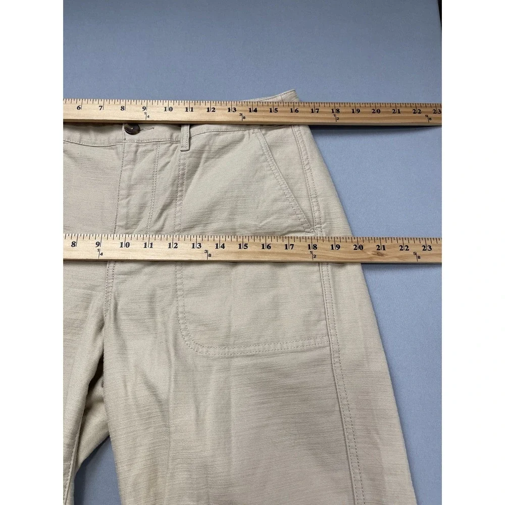 J Crew Womens Pants Size 8 Khaki Chino Ankle Straight Leg Cotton Camp Capsule